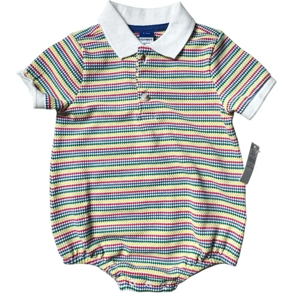 Old Navy Baby Short Sleeve Knit Snap Closure Onesie NWT  Sz 6-12 M